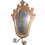 Early 18th c. Gilded Walnut and Ivory Italian Mirror