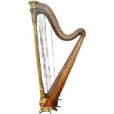 Early 19th Century English Giltwood and Satinwood Harp
