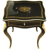Antique French Black-Lacquered Jewel Box