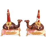 Pair of Bronze Camels with Obelisks