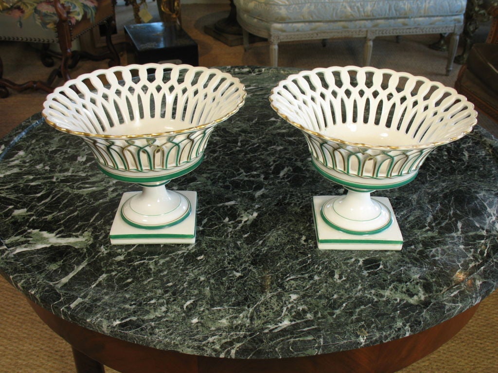 Pair of Paris Porcelain Compotes