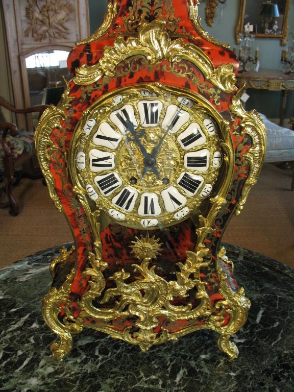 French Tortoiseshell Boulle Clock