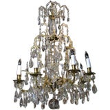 French  Gilt-Bronze and Crystal Chandelier