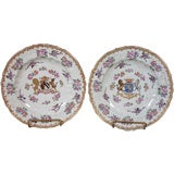 Set of Eight Porcelain Armorial Plates by Samson