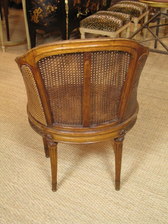 French Carved Walnut Desk Chair 1