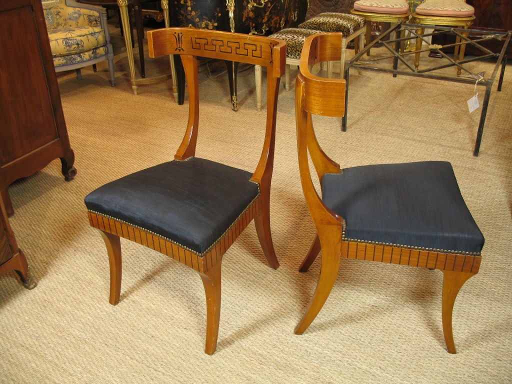 Mid-20th Century Pair of French Consulat Style Chairs