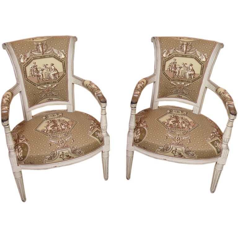 Pair of French Directoire Period Fauteuils