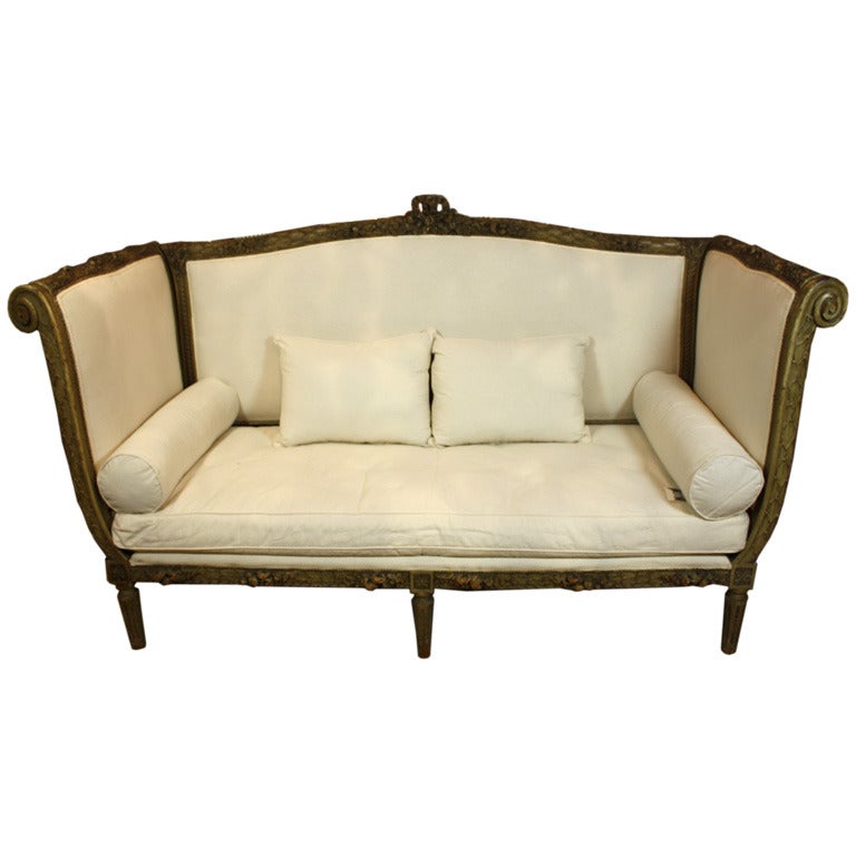 French Highly-Carved Louis XVI Style Sofa