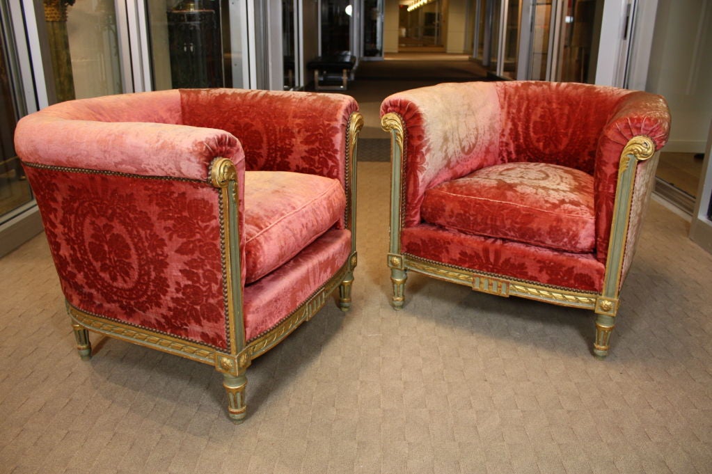 Pair of French Napoleon III Bergeres