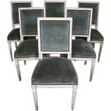 Set of Six Louis XVI Style Painted Dining Chairs