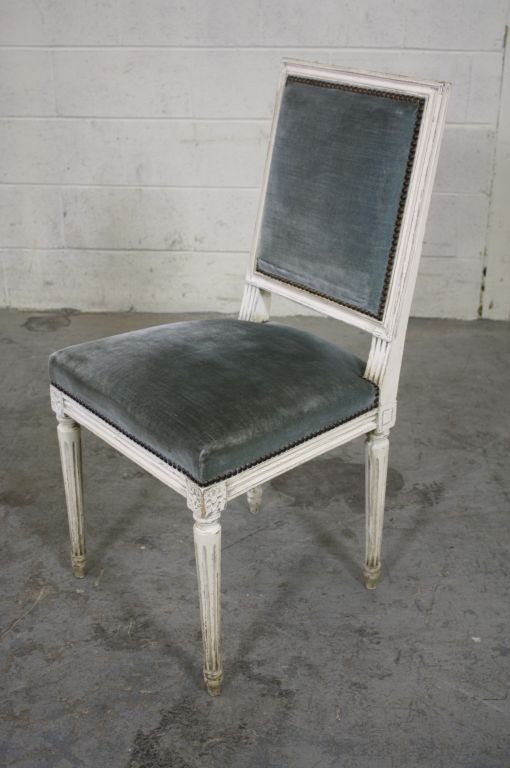 20th Century Set of Six Louis XVI Style Painted Dining Chairs
