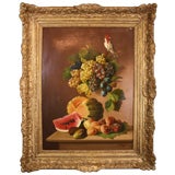 Signed Italian 19th Century Still Life Oil Painting