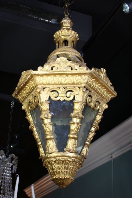 Italian 18th Century Gilt-Wood Venetian Lantern