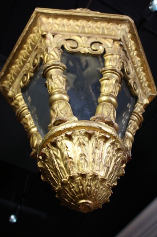 Giltwood 18th Century Gilt-Wood Venetian Lantern