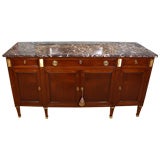 French Directoire Style Mahogany Enfilade with Marble Top