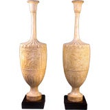 Pair Classic Revival Pilaster Amphorae