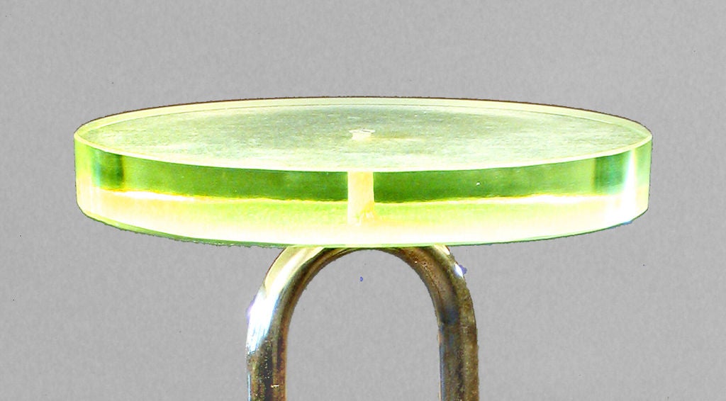 Chromium Tubular Steel and Glass Table