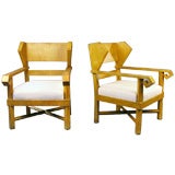 Set of Four Cubist Painted Chairs