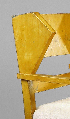 Set of Four Cubist Painted Chairs