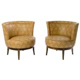 SALE!  Curved Back Swivel Slipper Chair