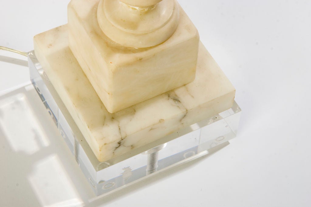 Alabaster Urn Lamp on Acrylic Base