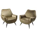 Barrel Seat Club Chair with Flared Legs