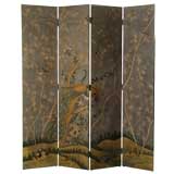 Four Panel Hand Painted Chinoiserie Screen
