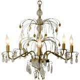 Vintage Fountain Chandelier Dripping with Citrine & Rock Crystal