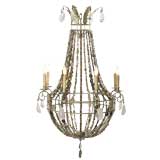 Empire Style Chandelier with Strands of Semi-Precious Stones