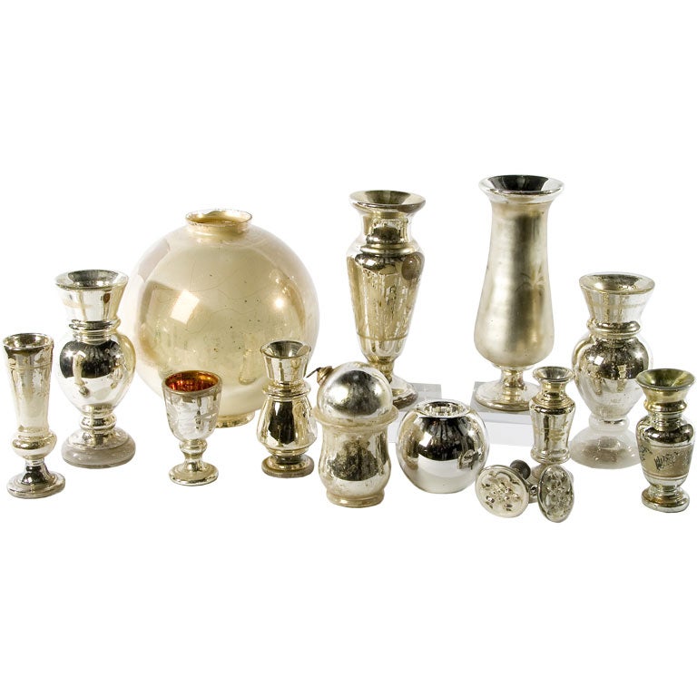 An Impressive Collection of Mercury Glass: Group # 1