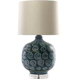 Blue-Green Swirl Motif Lamp