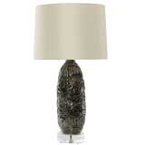 Vintage SALE!  Gunmetal Glaze Ceramic Coil Lamp