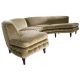 Curved Sofa with Tufting Detail