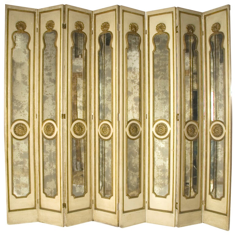 Eight Panel Mirrored Screen