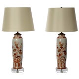 Vintage SALE!! Asian Floral Lamp / Pair Available