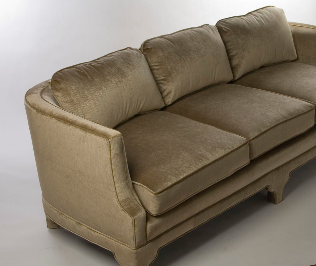 American Curved Back Sofa with Fretwork Legs