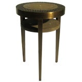 Small Circular Two Tier Cocktail Table in Shagreen 
Bronze