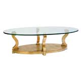 SALE!  Oval Coffee Table with Four Scroll Base