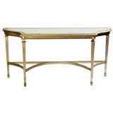Hollywood Regency Curved Front Console Table with Half Moon Stre
