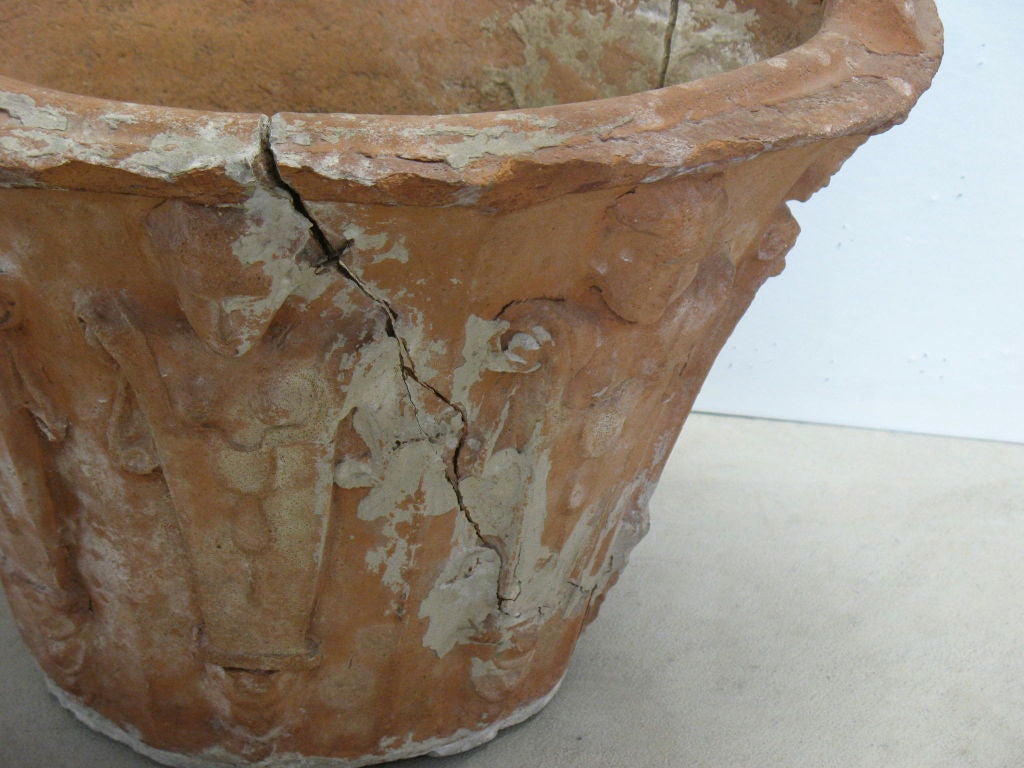 Neoclassical Terracotta Pot with Figures