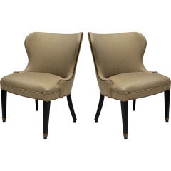 Pair of Wingback Chairs by Lorin Jackson