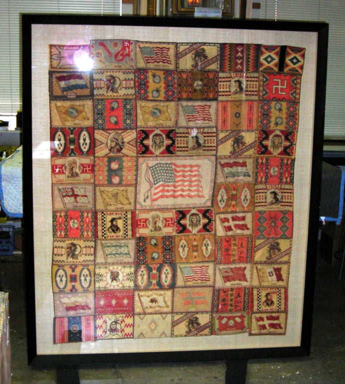 Mid-20th Century WWII Cigar Box Quilt For Sale