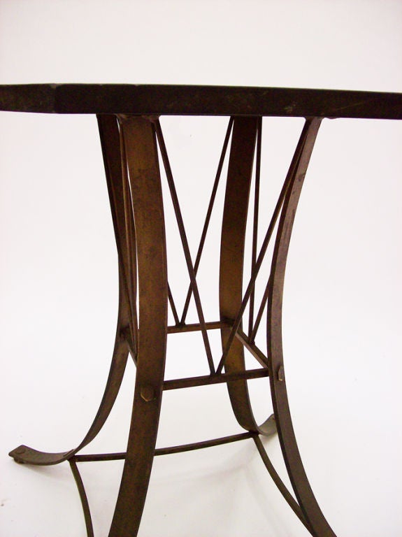 Wrought Iron and Slate Table For Sale at 1stDibs