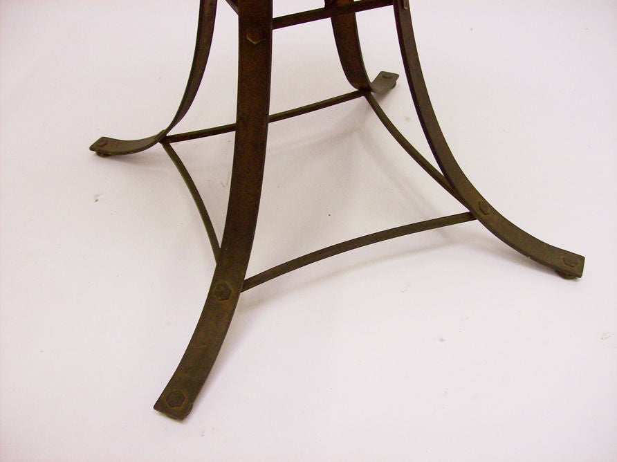 Wrought Iron and Slate Table For Sale at 1stDibs