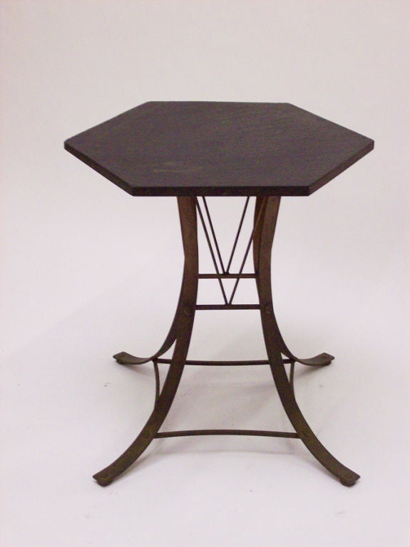 Wrought Iron and Slate Table