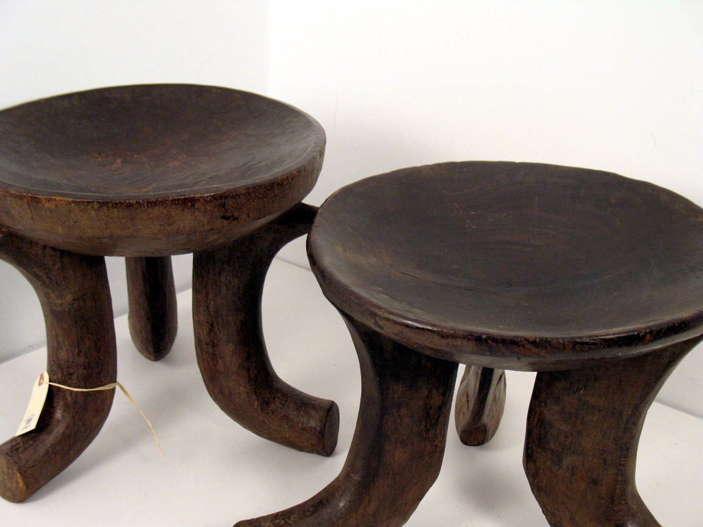Ethiopian stools, attributed to the Galla people.  Available separately or as a pair.<br />
$1500 each<br />
16
