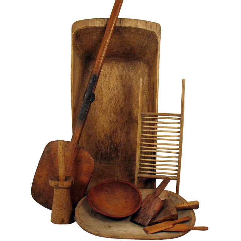 Assorted Wood Kitchen Implements For Sale