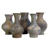 Set of Five Chinese Han Funerary pots