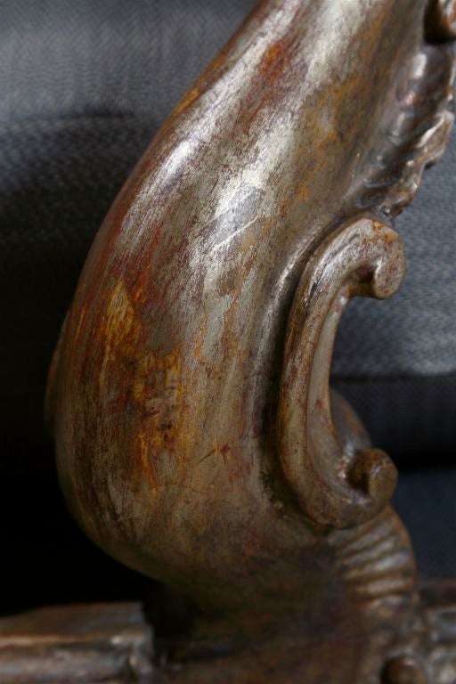 Italian Venetian Arm Chair in Silver Gilt