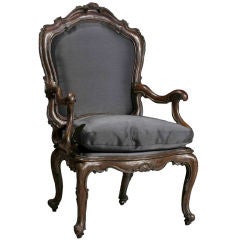 Venetian Arm Chair in Silver Gilt